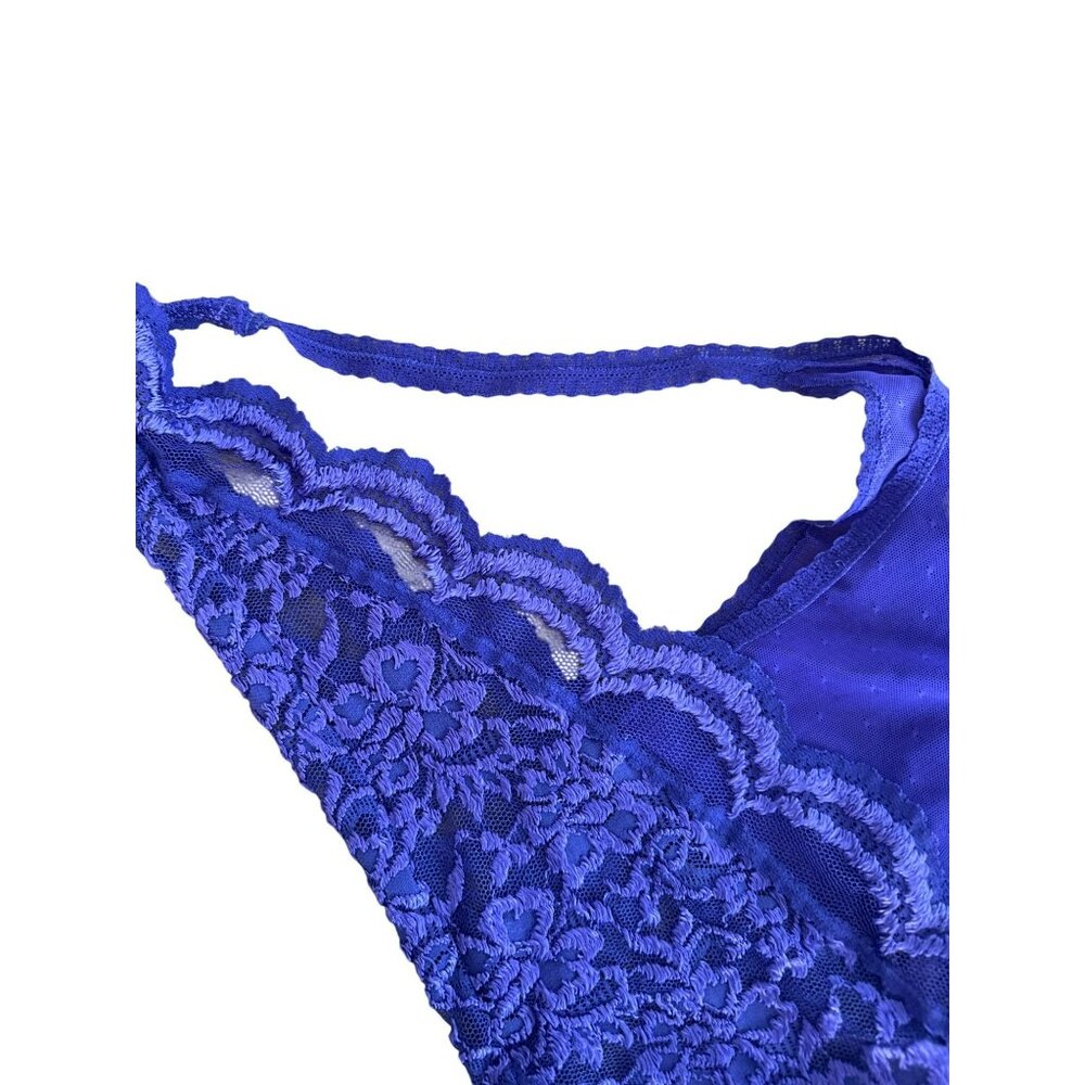 Vintage Victorias Secret Purple Lace Mesh Teddy Lingerie Size Small Thong 80s - Picture 4 of 6